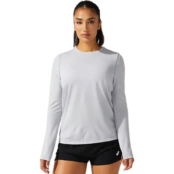 ASICS Women's Ready Set Long Sleeve Tee Grey - Picture 1 of 3